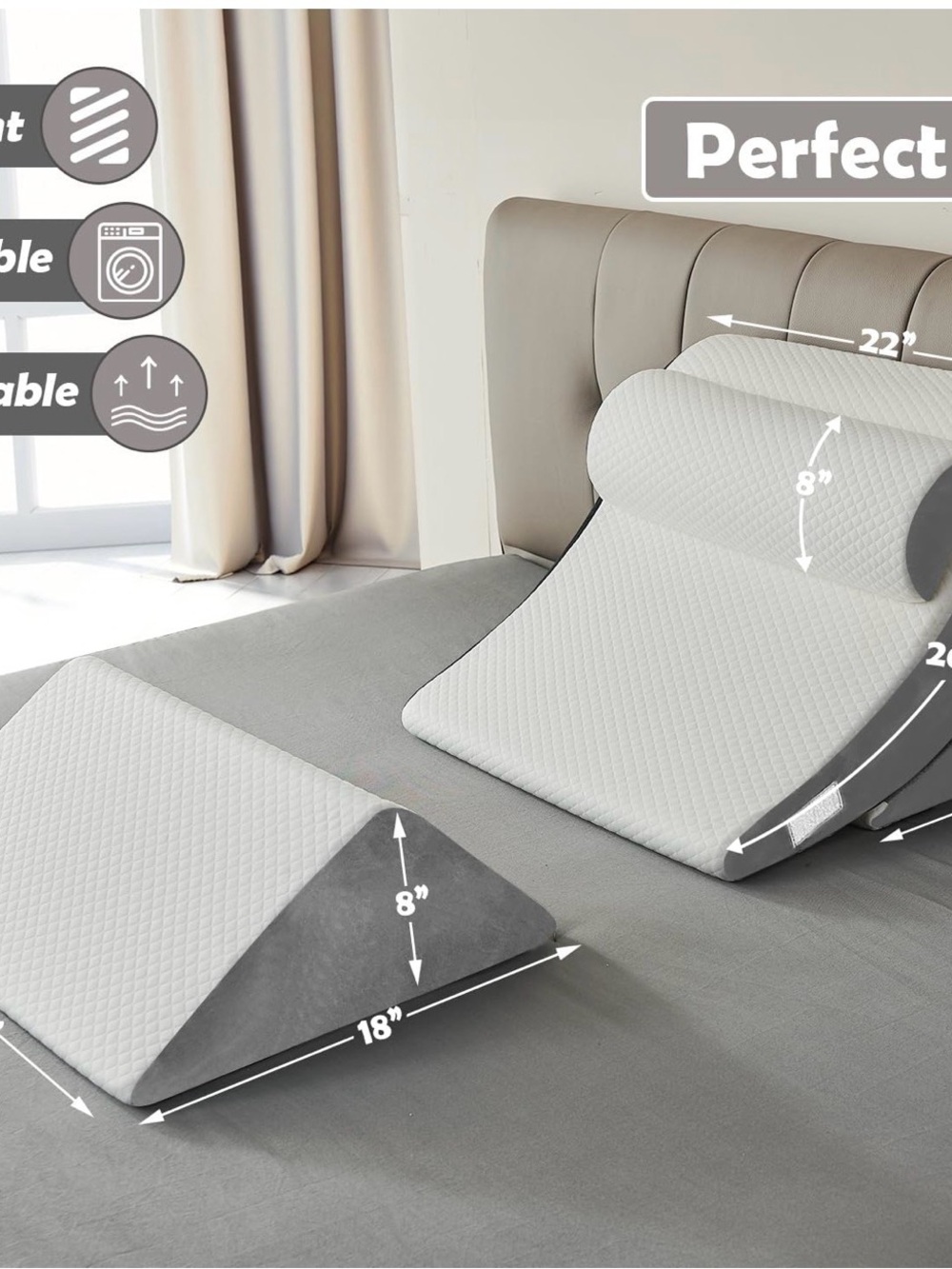Adjustable Wedge Lounge Pillow Set - Picture 5 of 7